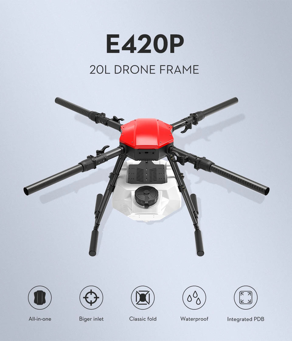EFT E420P 20L 20kg Agricultural spray frame kit four-axis Folding Quadcopter with Hobbywing X9 plus power system Ai-TechWorld 