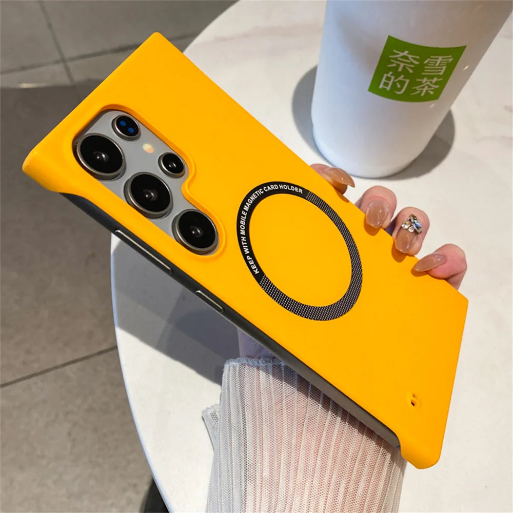 Luxury For Magsafe Thin PC Matte Frameless Phone Case For Samsung S24 S25 Ultra Edge S23 FE S22 S21 S20 S10 S9 Plus Back Cover Ai-TechWorld 