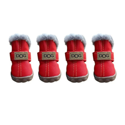 Dog Rainshoes Warm Pet Snow Boots Waterproof Soft Winter Pet Dog Shoes Plush/PU Non Slip for 4Pcs/Set Chihuahua Ai-TechWorld 