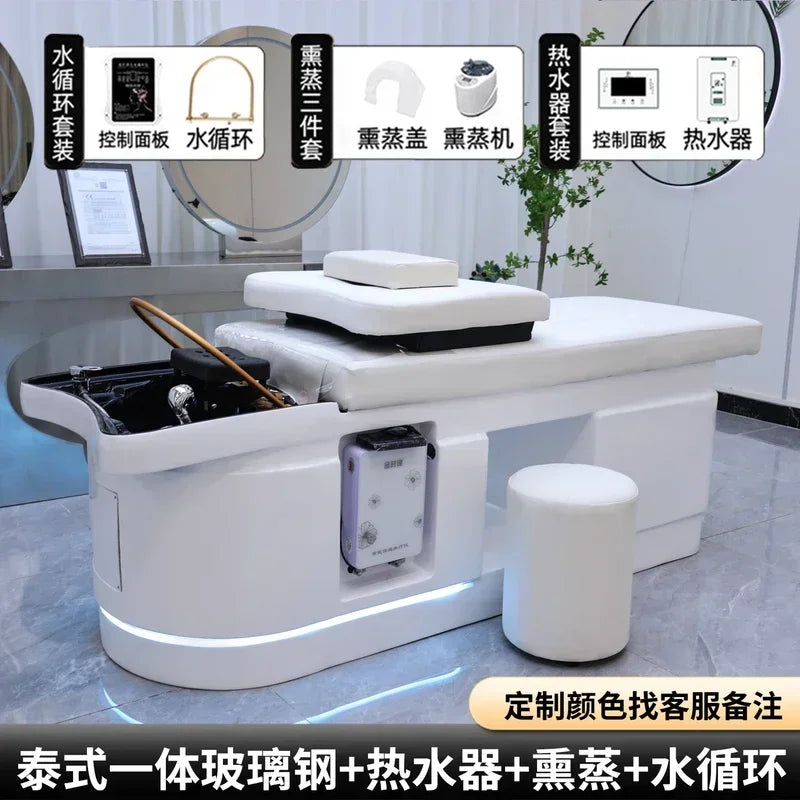 Spa Massage Shampoo Bed for Hair Salon, Commercial Use, Hairdressing Shaving Station, Water Circulation Basin, Beauty Furn, 2025 Ai-TechWorld 