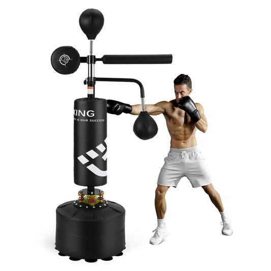 5 in 1 Punching Bag with Stand for Adult & Kids, Freestanding Speed Bag Hitting Target Heavy Kickboxing Bag, 2 Packages Deliver Ai-TechWorld 