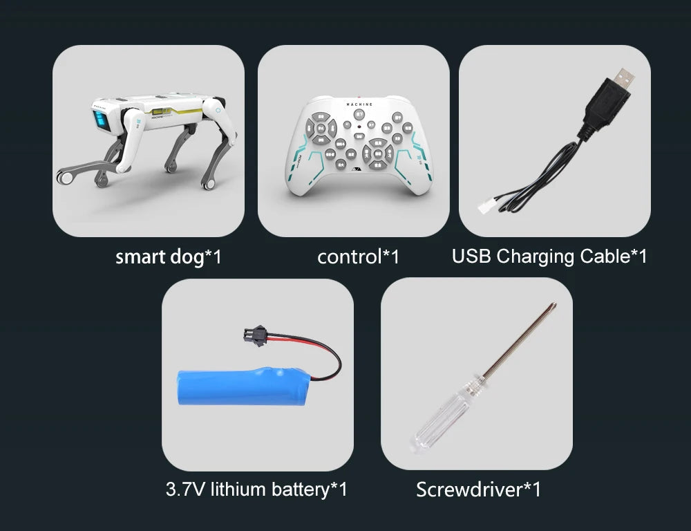 Teeggi Electric RC Intelligent Robot Dog with Clip Multifunction RC Mechanical Dog Educational Toy Bionic Smart Robot Toy Gift Ai-TechWorld 