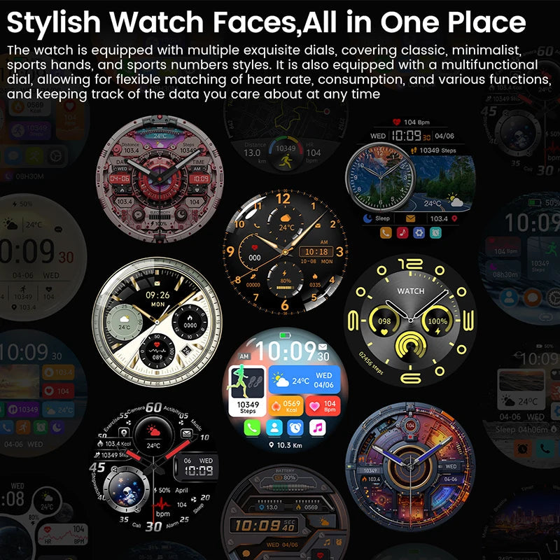 2025New For Android and ios Smart Watch Men AMOLED Screen GPS Motion trajectory Heart Rate Bluetooth Calls SmartWatch Waterproof Ai-TechWorld 