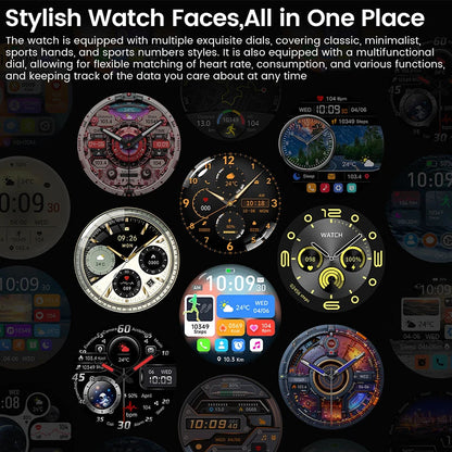 2025New For Android and ios Smart Watch Men AMOLED Screen GPS Motion trajectory Heart Rate Bluetooth Calls SmartWatch Waterproof Ai-TechWorld 