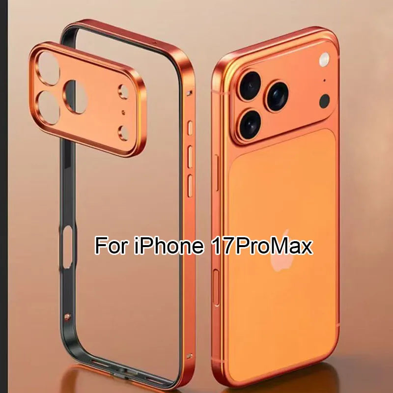 Camera Protection + Hybrid Silicone Frame Aluminum Metal Phone Case For iPhone 17 16 15 Pro Max 14 13 Better Heat Bumper Ai-TechWorld 