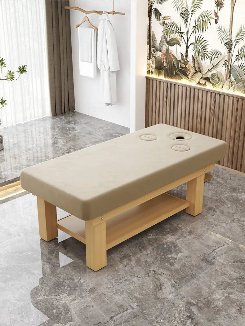 Solid Wood Massage Bed Beauty Salon Treatment Table Chinese Medicine Physiotherapy Thai Moxibustion Beauty Bed Lash Massage Bed Ai-TechWorld 