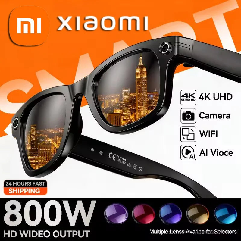 Xiaomi 4K 800W Camera AI Glasses Color-Changing Smart Translation Glasses Photo Video Recording Waterproof Call Smart Sunglasses Ai-TechWorld 