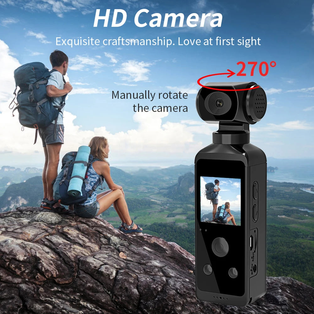 Mini Cam 4K 1080P Pocket Camcorder HD Cam 1.3" LCD Screen 270° Rotatable Wifi Mini Camera with Waterproof Case Motion Cameras Ai-TechWorld 