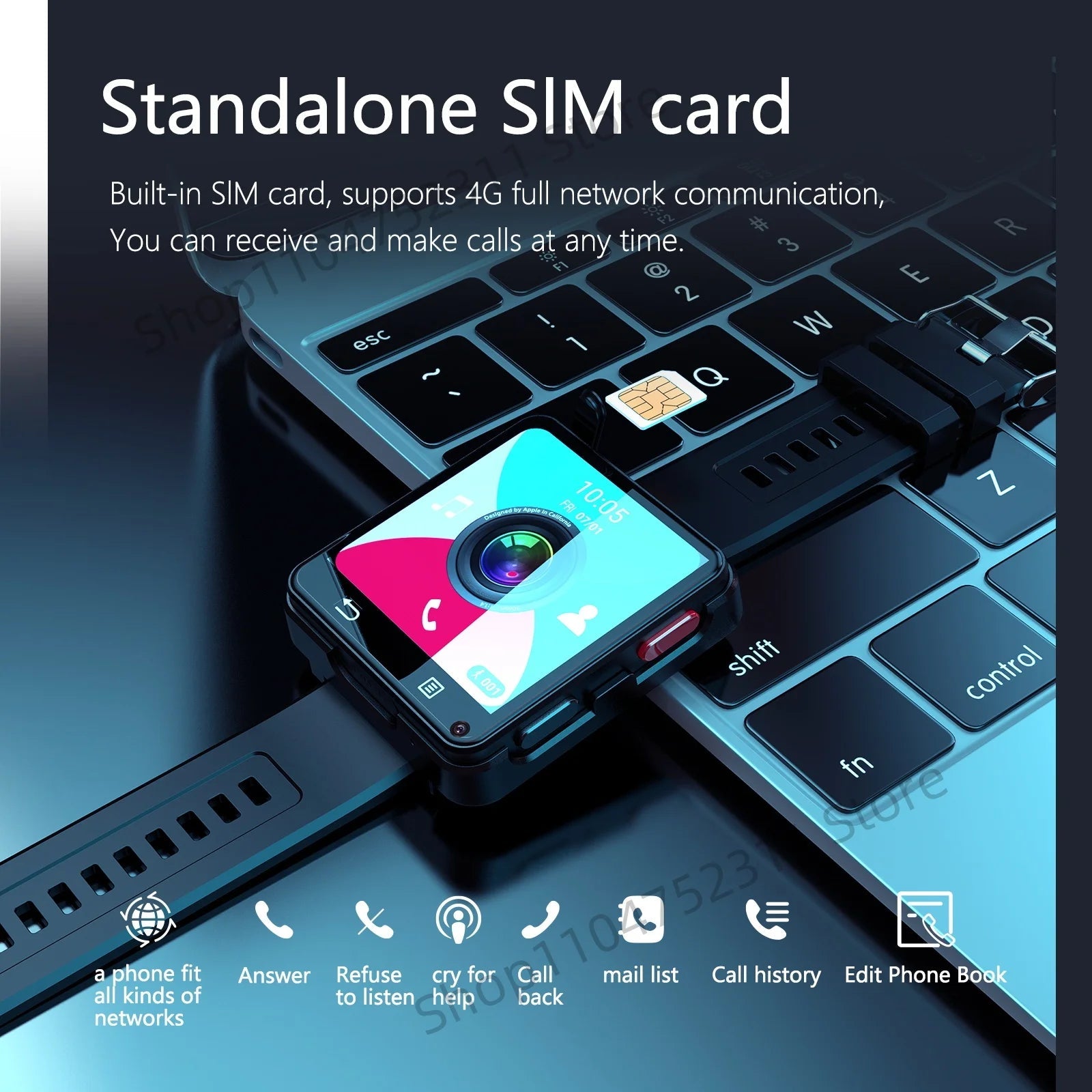 S998 4G Smart Watch Android 11.0 OS Smartwatch 2.64 inch Large Screen 480*480 MTK6739 500W Dual Camera 1200mAH Battery Wifi GPS Ai-TechWorld 