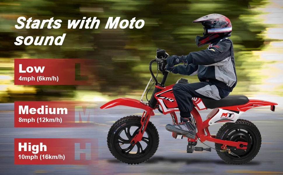 25V Electric Dirt Bike 200W Electric Motorcycle Up to 10MPH & 7 Miles Long Range 3-Speed Modes Motorcycle for Kids Ages 3-10 Ai-TechWorld 