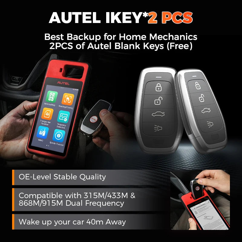 Autel MaxiIM KM100E Key Fob Programmer Immobilizer Tool Key Creation IMMO Learning Chip Read Write Cloning Frequency Detection Ai-TechWorld 
