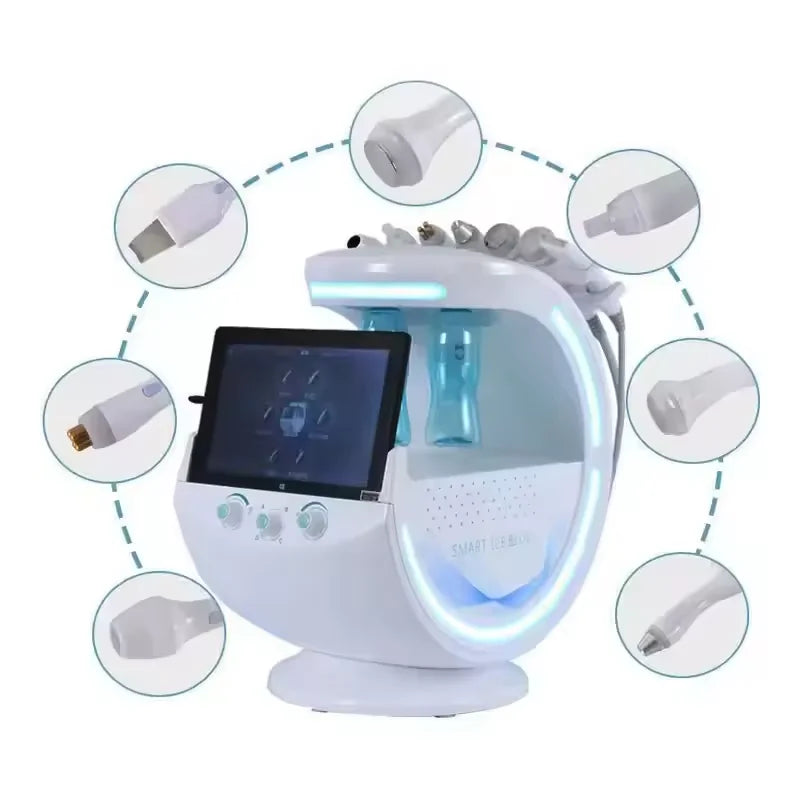 2025 Newest Profession 7 In 1 Smart Facial Cleansing Skin Analyze Deep Pore Vacuum Lift Anti-aging Beauty Machine Ice Blue Ai-TechWorld 