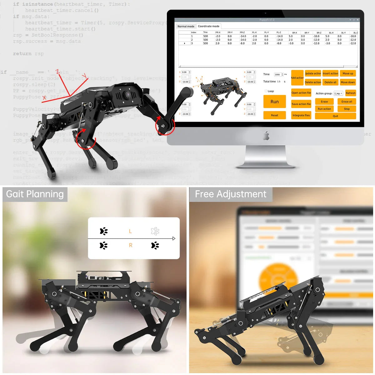 Hiwonder PuppyPi ROS quadruped robot dog, bionics, intelligent programming, AI visual recognition Ai-TechWorld 