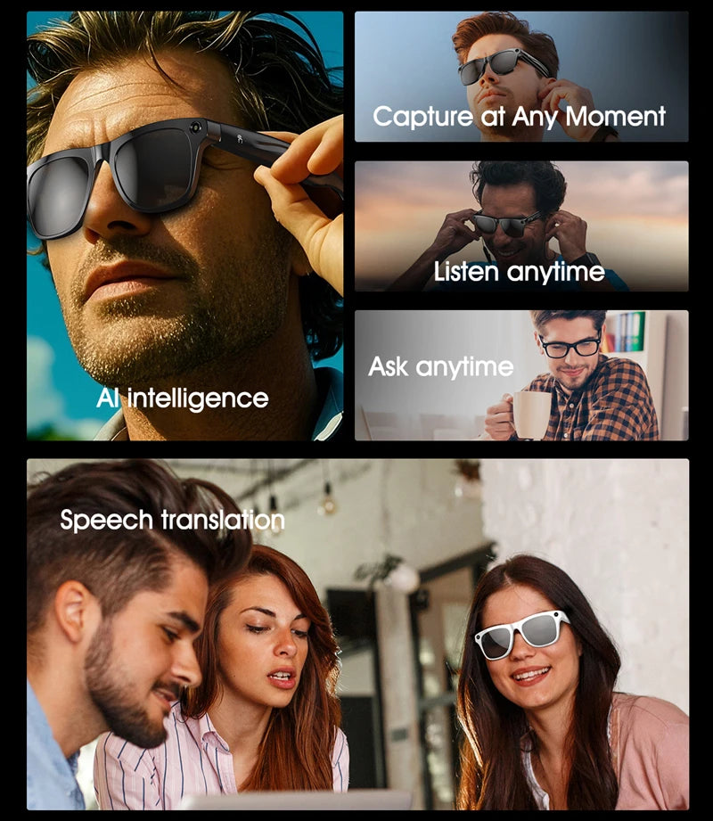 Xiaomi 4K AI Smart Glasses Chat GPT HD Camera Bluetooth Call Voice Assistant Music Player Translate Photochromic Glasses Ai-TechWorld 