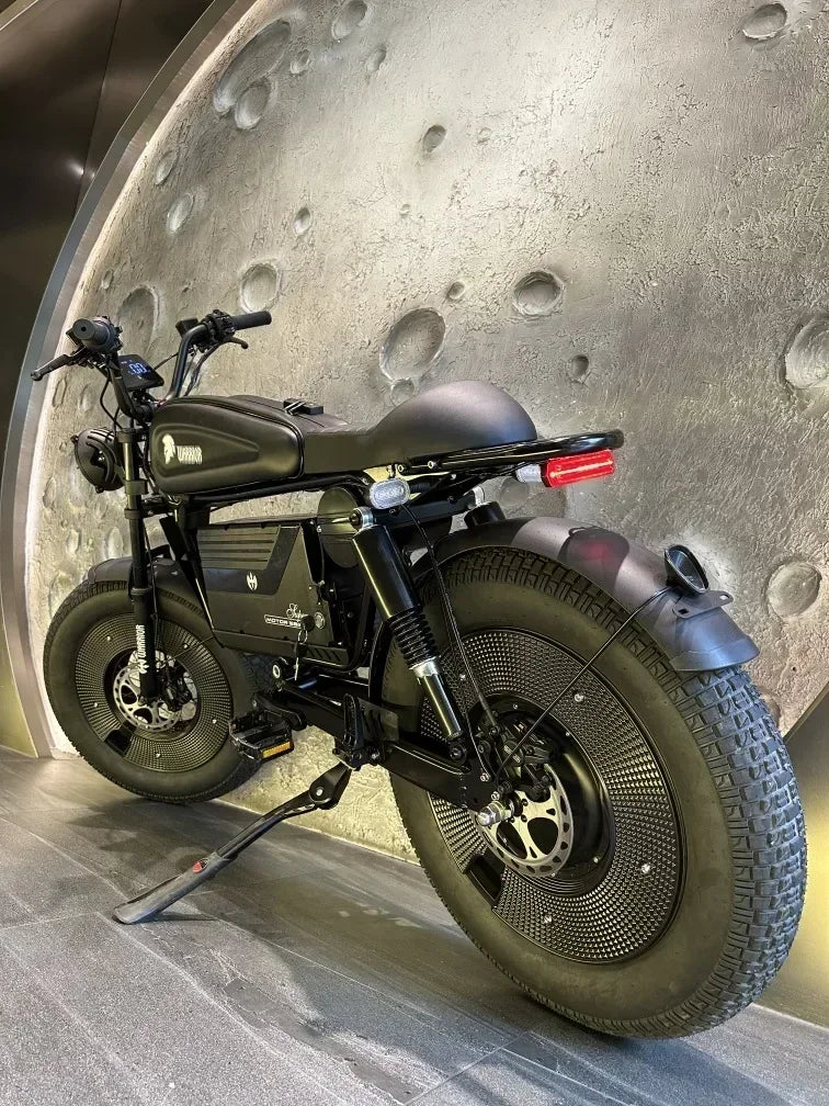 Ebike ZPW Black Warrior 3000W 60V 45AH Camping Motorcycle, Adult Electric Bike 20 Inch Fat Tire Electric Bike Ai-TechWorld 