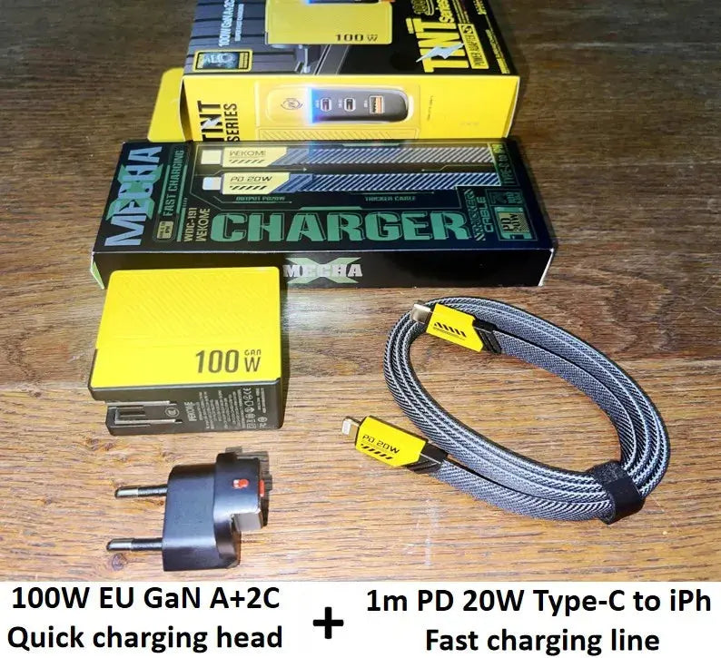 WEKOME GaN 100W Charger High Speed Fast Charging Type C Charger for Xiaomi 13 Samsung s23 ultra iPhone 15 pro max Macbook Pro Ai-TechWorld 