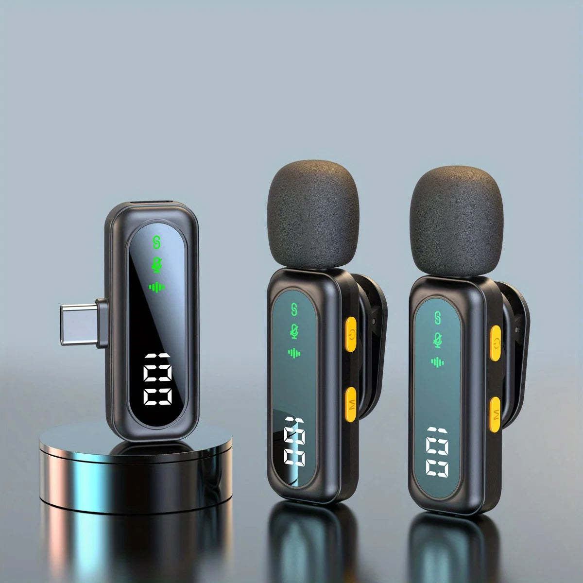 Professional Wireless Lavalier Microphone System with Intelligent Noise Cancellation Lapel Mic For Vlog&Interviews&Conferences Ai-TechWorld 