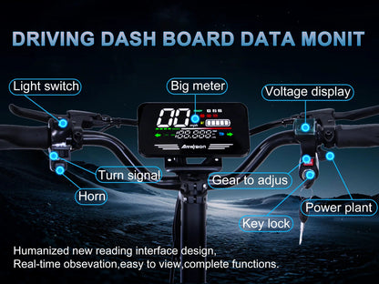Arwibon GT06 1200W Foldable E-Scooter for Adults -Max Speed 30MPH, 48V 13AH/23.4AH, 11"Off-Road Tires | US Stock, Factory Direct Ai-TechWorld 