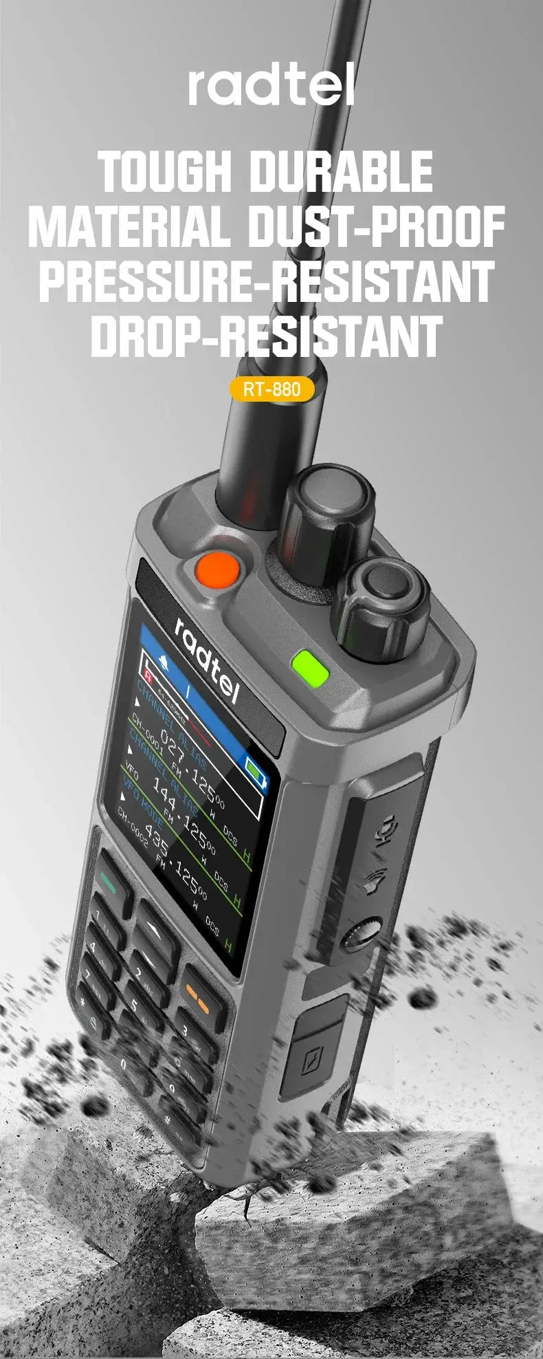 Radtel RT-880 10w Multi Band Ham Radio HF UHF VHF  with AM USB LSB CW CB LW MW SW SSB , 1024 Channels, Cross Band Repeaper Ai-TechWorld 