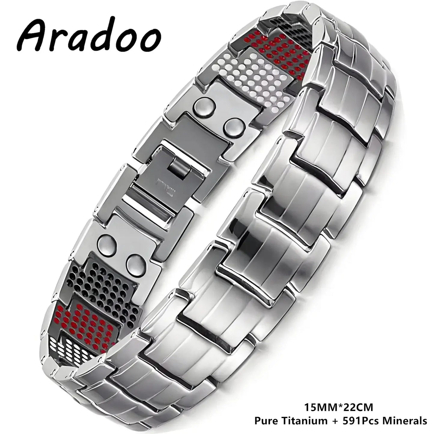 ARADOO Premium Copper Bracelet for Men with Strength 5000 Gauss Magnets Titanium Steel Wristband Jewelry Gifts Ai-TechWorld 