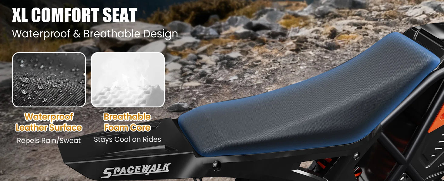 Electric Dirt Bike for Adults, 48V 3000W Peak Power Electric Motorcycle with 14"/12" Fat Tire, 37.5MPH Mountain Off-Road Ebike Ai-TechWorld 