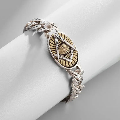 Men's Classic God's All Seeing Eye Masonic Symbol Bracelet Fashion Braided Cross Bracelet Religious Prayer Amulet Jewelry Ai-TechWorld 