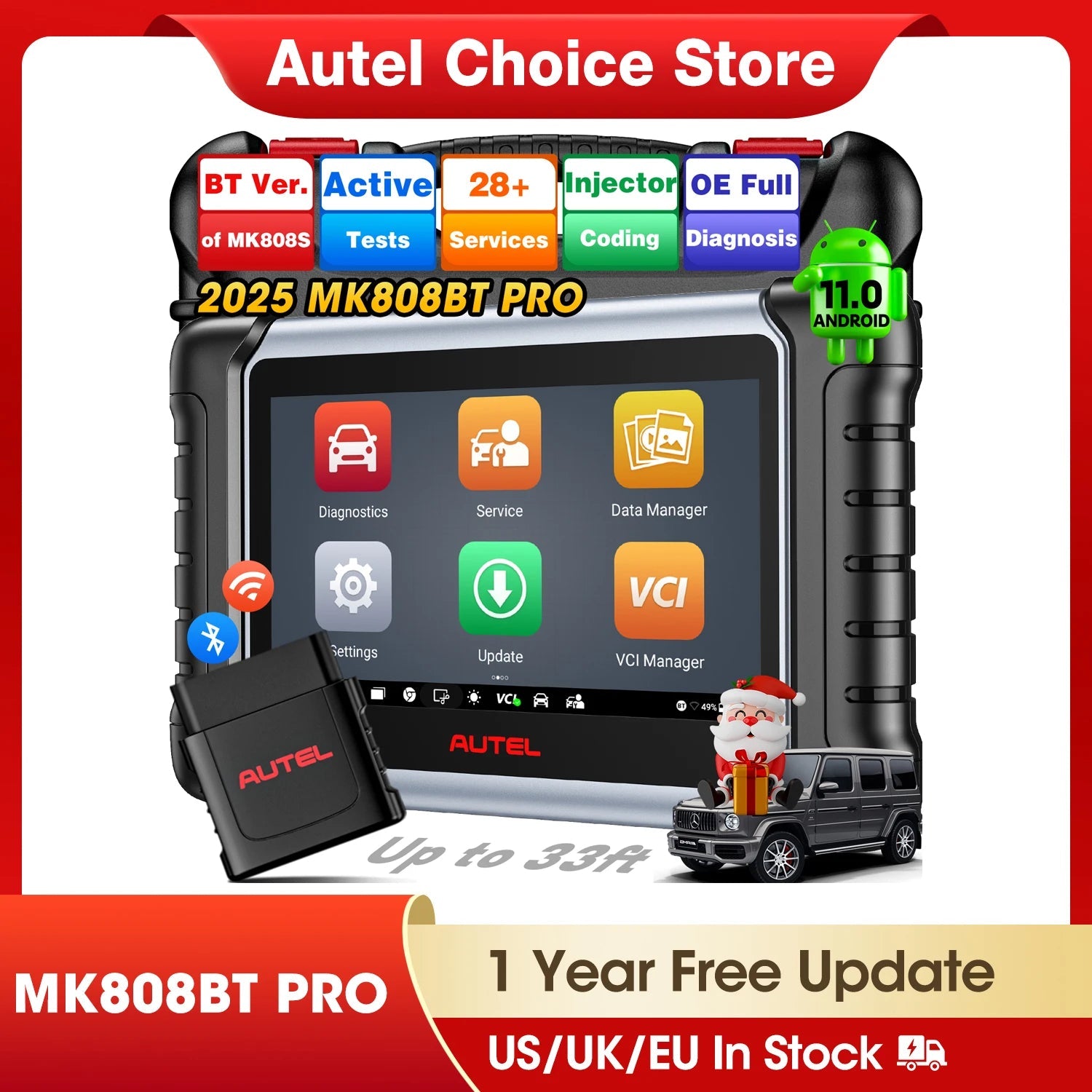 Autel MaxiCOM MK808BT PRO Car Automotivo Diagnostic Tools Bluetooth OBD2 Scanner Code Reader Diagnosis Tool PK MK808KBT MK808S Ai-TechWorld 