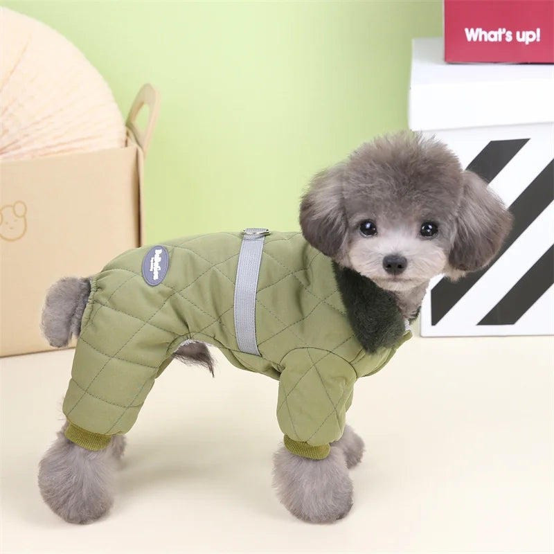Thicken Warm Dog Jumpsuit Winter Pet Dogs Clothes for Chihuahua Coat Waterproof Hoodie Puppy Overalls Poodle Jacket Pet Apparel Ai-TechWorld 