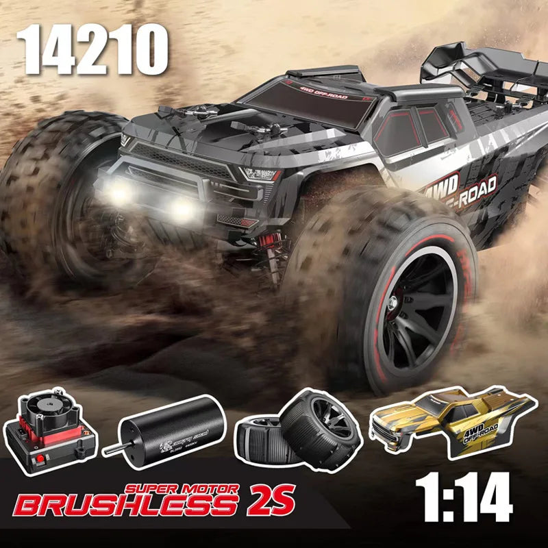 MJX 14209 14210 V3.0 1/14 RC Car 75km/h Brushless Hyper Go 2.4G Remote Control 4WD Off-road Racing RC Truck Electric Hobby Toy Ai-TechWorld 