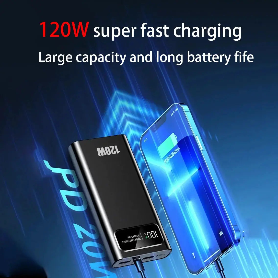ONEPLUS 500000mAh 120W Super Fast Charging Power Bank High Capacity Battery CCC Certification Power Bank 3C For Iphone Xiaomi Ai-TechWorld 