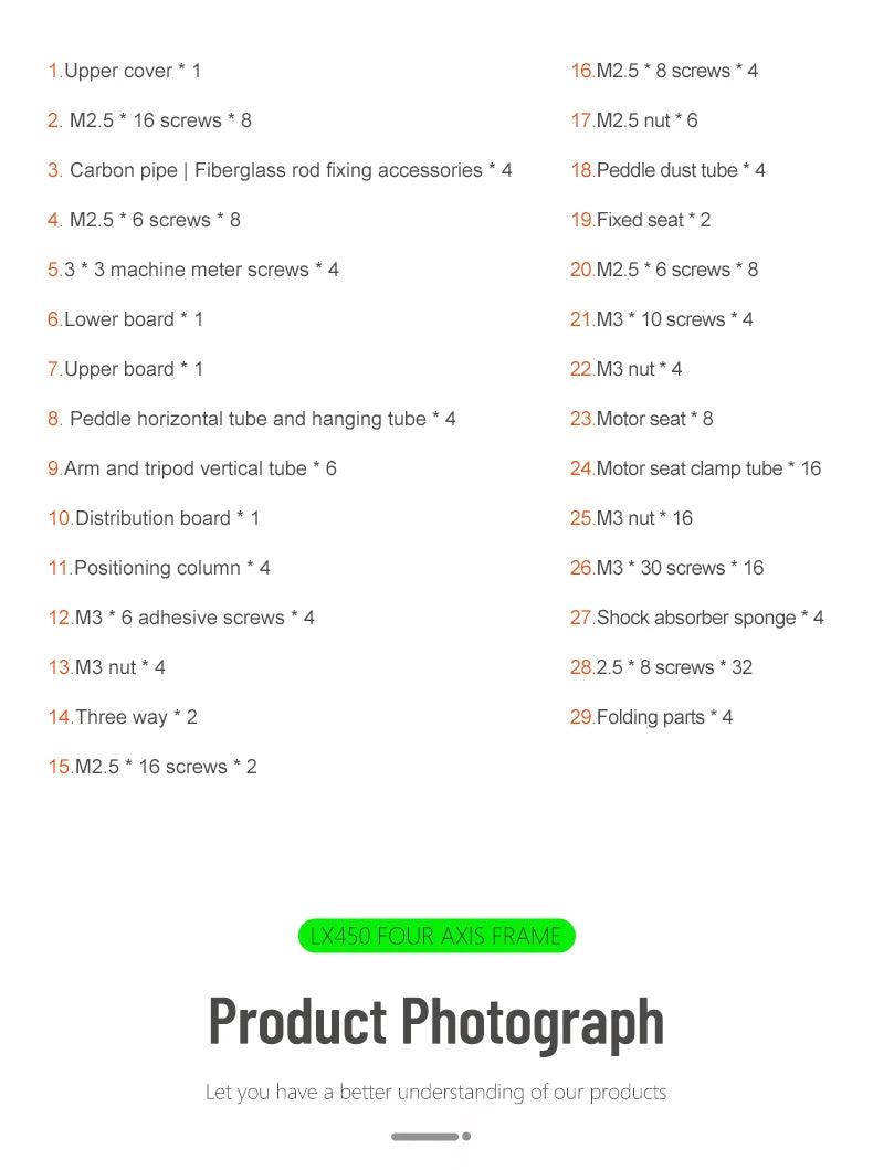 LX450 450mm full Carbon fiber Quadcopter Frame Umbrella shaped folding FPV Quad with Carbon Fiber Landing Skid F450 drone frame Ai-TechWorld 