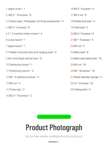 LX450 450mm full Carbon fiber Quadcopter Frame Umbrella shaped folding FPV Quad with Carbon Fiber Landing Skid F450 drone frame Ai-TechWorld 