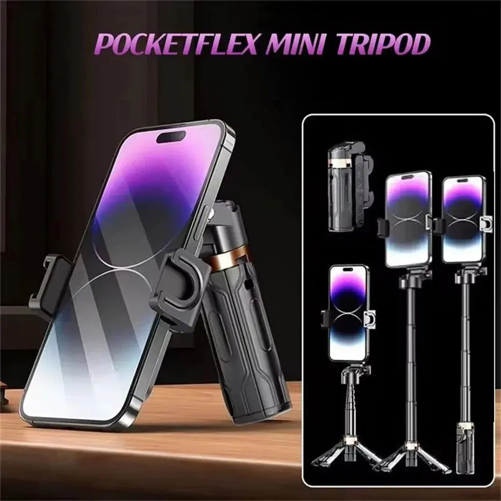2025 new Selfie Stick Tripod with Wireless Bluetooth Remote, Portables Foldable Stand for iPhone Smartphone Vlog Shooting Record Ai-TechWorld 