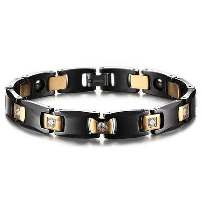 Titanium Steel Ceramic Energy Bracelet Stainless Steel Zirconia Couple Ceramic Bracelet Ai-TechWorld 
