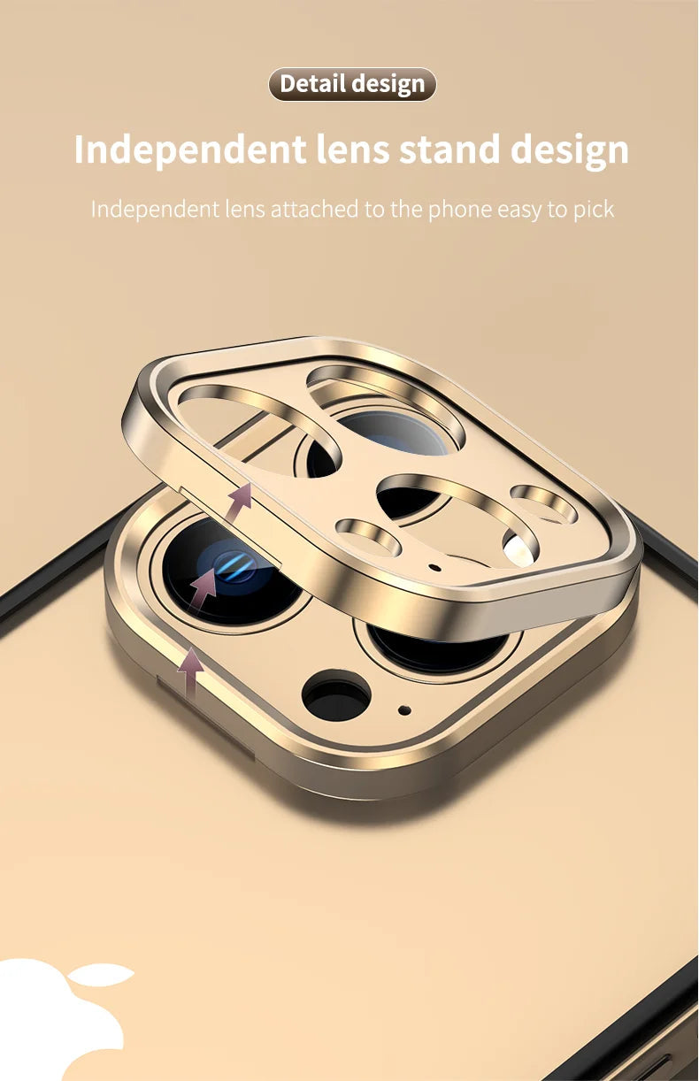 Camera Protection + Hybrid Silicone Frame Aluminum Metal Phone Case For iPhone 17 16 15 Pro Max 14 13 Better Heat Bumper Ai-TechWorld 