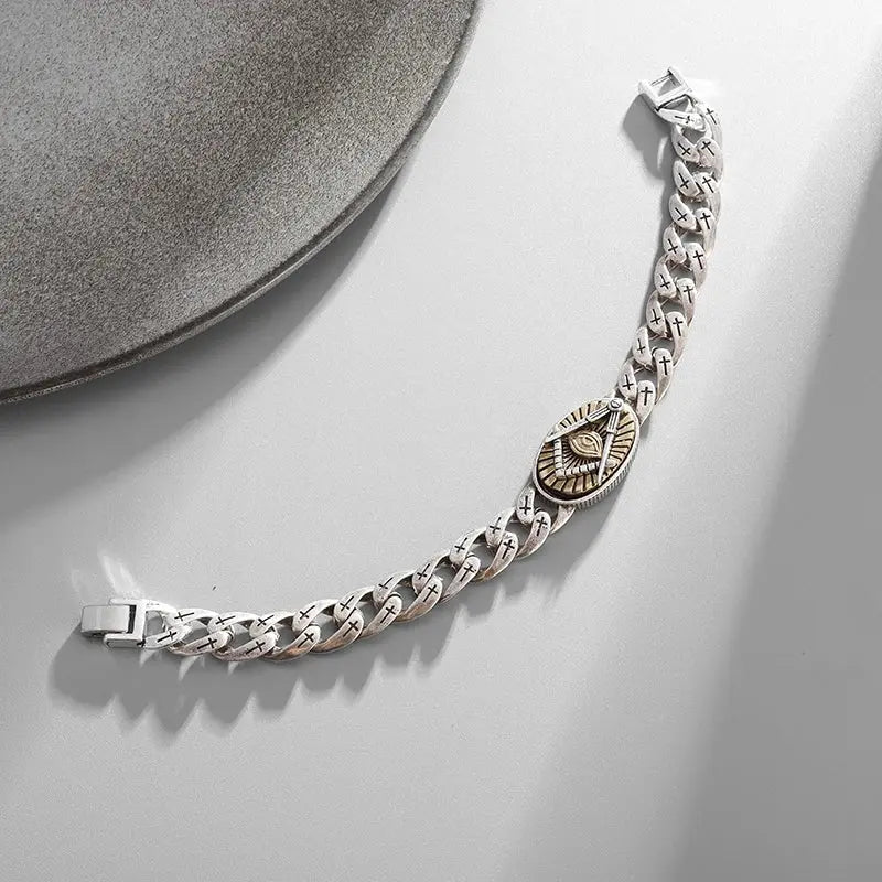 Men's Classic God's All Seeing Eye Masonic Symbol Bracelet Fashion Braided Cross Bracelet Religious Prayer Amulet Jewelry Ai-TechWorld 