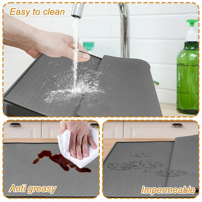 Silicone Ice Maker Mat with Raised Edge to Prevent Spills, Non-Slip Dots, Portable 19x12 Inches for Countertop Ai-TechWorld   ai-techworld