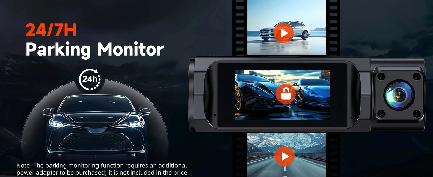 UHD 4K WiFi Dash Cam 3 Lens Driving Recorder Car DVR 1080P Rear Lens Camera  24H Parking Monitoring ADAS Function-oliday Gift Ai-TechWorld 