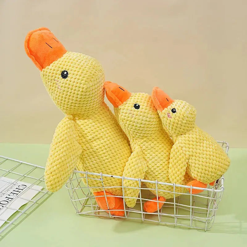 Plush Companion Sleeping Duck Dog Toys for Small Large Dogs Bite Resistant Teeth Grinding Sound Relief Duck Sound Toy Ai-TechWorld 