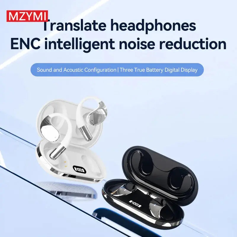 MZYMI Q39 AI Translation Wireless Earphone TWS Ear Hook Sport Running Bluetooth Headset ENC Noise Cancelling Headphone With Mic Ai-TechWorld 