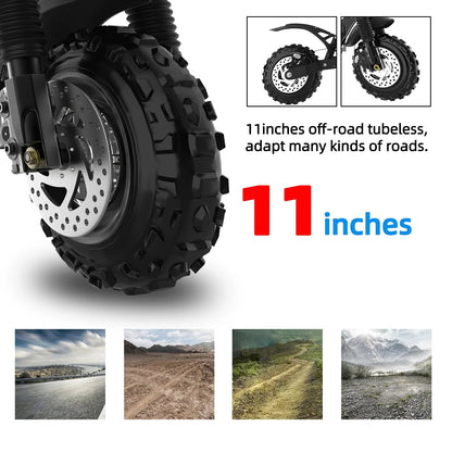 48-72V Electric Scooter for Adults 90KM/H 10-11''Tubeless Off Road Tire Hydraulic / SpringSuspension Foldable Escooter with Seat Ai-TechWorld 