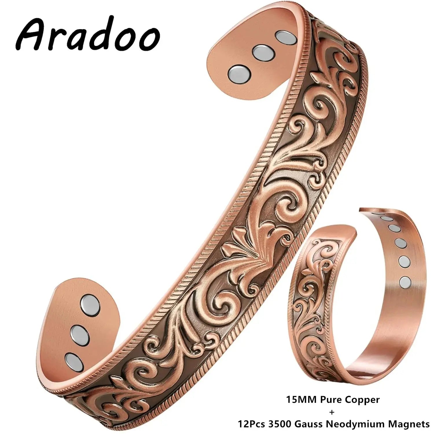 ARADOO Copper Bracelets for Women 99% Pure Copper Handwoven Bracelet Cuff Bangle Ai-TechWorld 