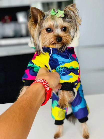 Thicken Warm Dog Jumpsuit Winter Pet Dogs Clothes for Chihuahua Coat Waterproof Hoodie Puppy Overalls Poodle Jacket Pet Apparel Ai-TechWorld 