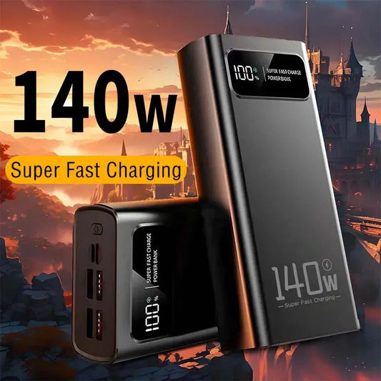 140W Power Bank  Super Fast Charging Battery High Capacity Digital Display 100000mAh Power Bank For Iphone Samsung Xiaomi Tablet Ai-TechWorld 