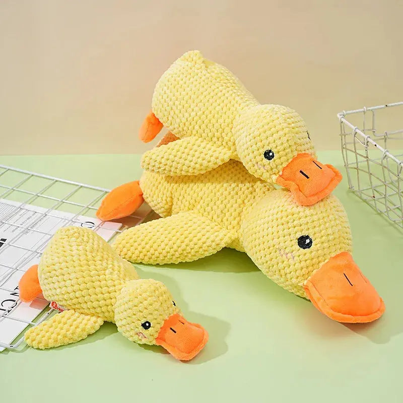 Plush Companion Sleeping Duck Dog Toys for Small Large Dogs Bite Resistant Teeth Grinding Sound Relief Duck Sound Toy Ai-TechWorld 