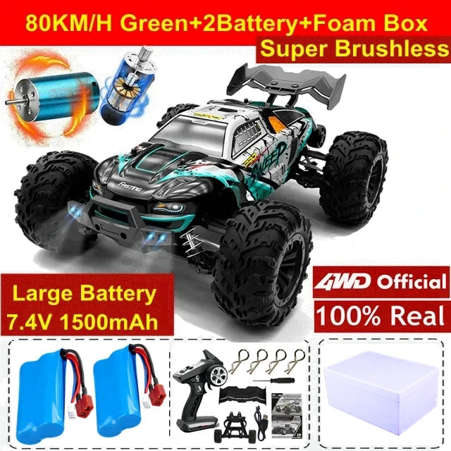 4WD Remote Control Car Off Road 4x4 RC High Speed Buggy Truck Super Brushless 50 or 80KM/H Fast Drift Racing Toy Kids Adults Ai-TechWorld 