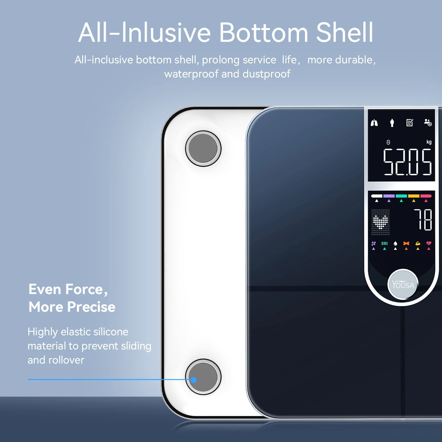 Scale for Body Weight, Smart Scale with 8-in-1 VA Display, High Precision Bathroom Digital Scale for Body Weight Heart Rate BMI Ai-TechWorld 