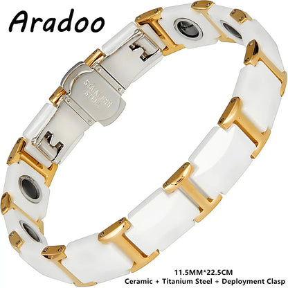 ARADOO Premium Ceramic Bracelet for Men Women with Crescent Design Wristband Jewelry Gifts Ai-TechWorld 