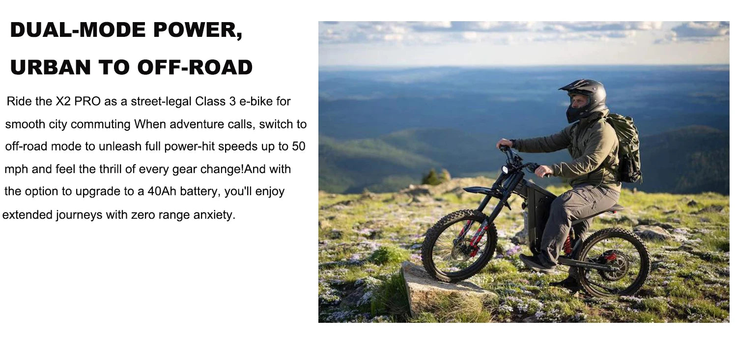 Four-Piston Hydraulic Brake Electric Dirt Bike 6000W Electric Motor 60V/30Ah 50MPH/7 Speed Off Road E-Bicycle Full Suspension Ai-TechWorld 