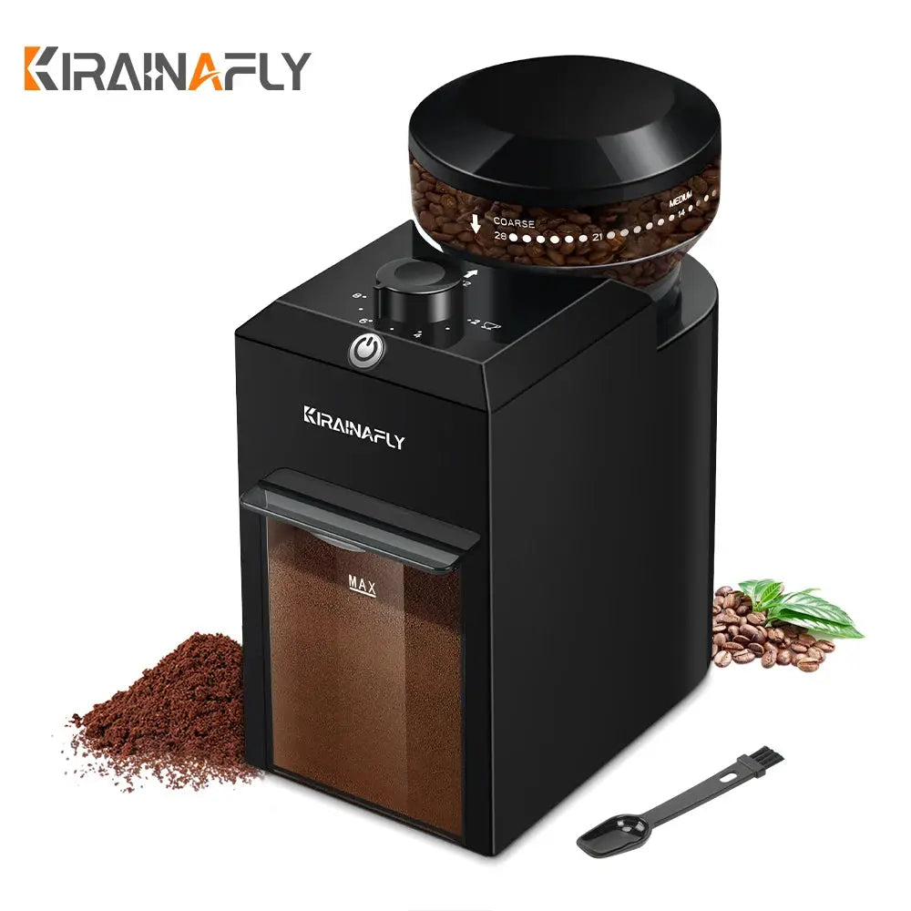 Automatic Burr Mill Coffee Grinder Electric Coffee Bean Grinding With 28 Adjustable Gears for Espresso French Press Drip Coffee Ai-TechWorld 